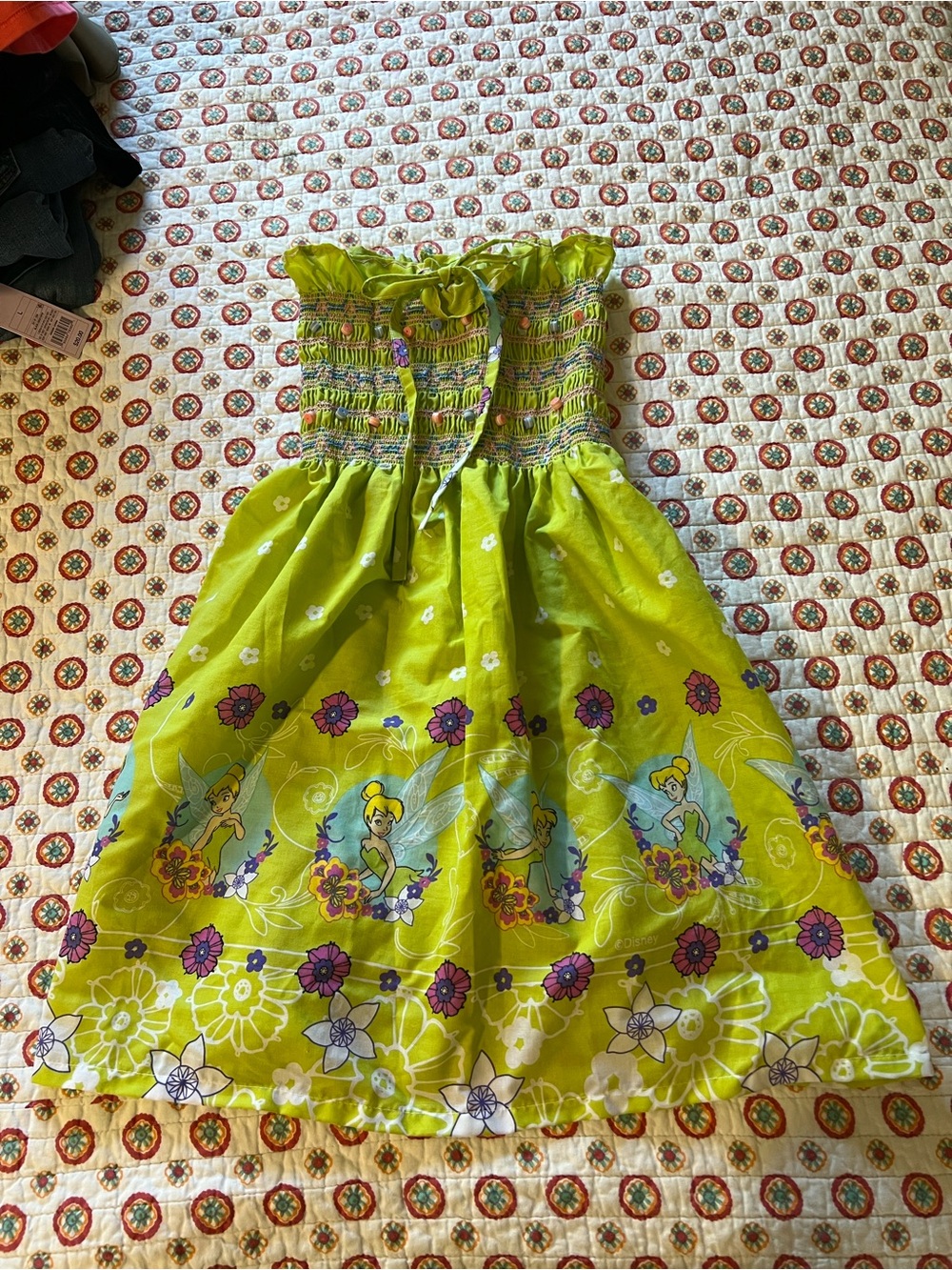 Vintage 90s Handmade Disney Tinkerbell Upcycled Dress size 6/7